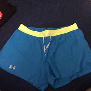 Blue and green Under Armour shorts